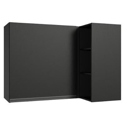 Armário Aéreo De Canto 1 Porta E Adega Preto Nice Madesa Preto