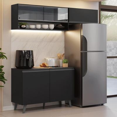 Armário De Cozinha Compacta 200 Cm Preto Nice Madesa 10 Xa Preto