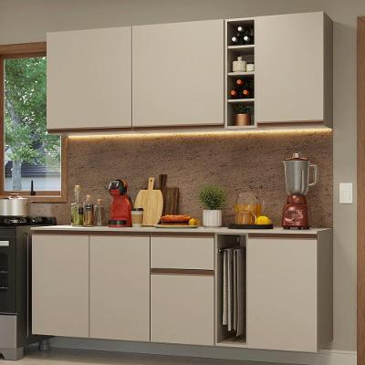 Armário De Cozinha Compacta 180 Cm Suspenso Crema Nice Madesa 04 Preto