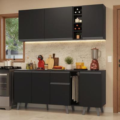 Armário De Cozinha Compacta 180 Cm Preto Nice Madesa 01 Preto