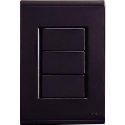 Conjunto 4x2 Tramontina Liz Grafite Placa Cega