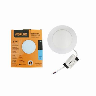 Painel Led De Embutir Foxlux 6w 6500k Luz Fria