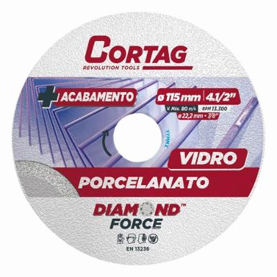 Disco De Corte Diamantado Cortag Vidro E Porcelanato 115.mm