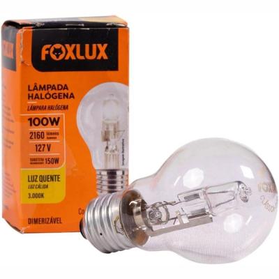 Lâmpada Halógena Foxlux 100w~127v 3000k Luz Quente
