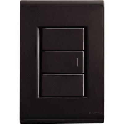 Conjunto 4x2 Tramontina Liz Grafite 1 Interruptor Simples 10a~250v
