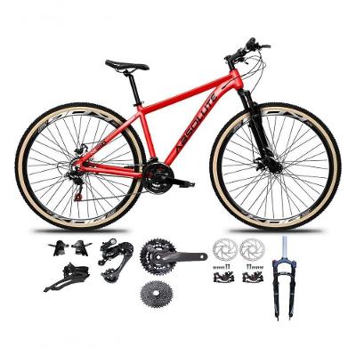 Bicicleta Aro 29 Absolute Nero 5 Kit 2x9 Gta Sunrun K7 Freio A Disco Garfo Com Trava Vermelho 15