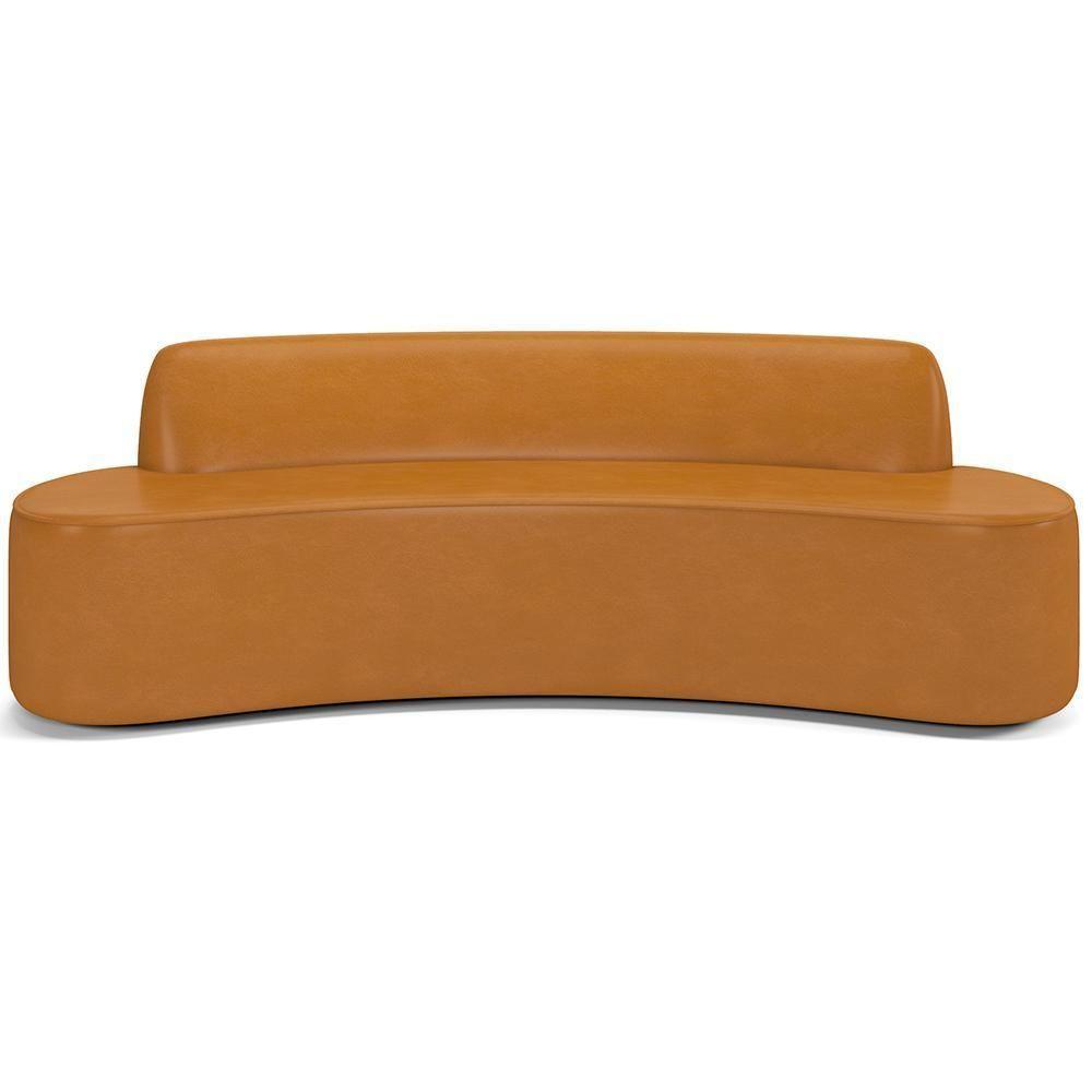 Sofá 3 Lugares Curvo Sala De Estar Living Cancún D02 Couríssimo Whisky 210 Cm B-90 - 6