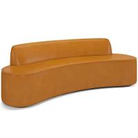 Sofá 3 Lugares Curvo Sala De Estar Living Cancún D02 Couríssimo Whisky 210 Cm B-90 - 1