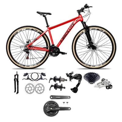 Bicicleta Aro 29 Absolute Nero 5 Câmbios Shimano Alívio-altus 27v Freio Hidráulico Garfo com Trava Vermelho 17