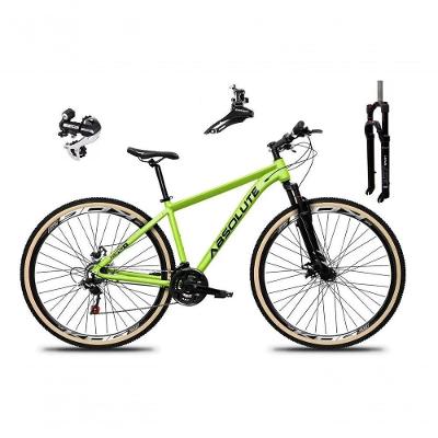 Bicicleta Aro 29 Absolute Nero 5 Câmbio Shimano 24v Acera K7 Freio A Disco Garfo Com Trava Verde 17