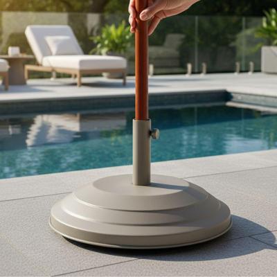 Base Para Ombrelone E Guarda-sol 3,00m 2,40m Nossa Kasa Alumínio E Concreto 19,5kg Fendi