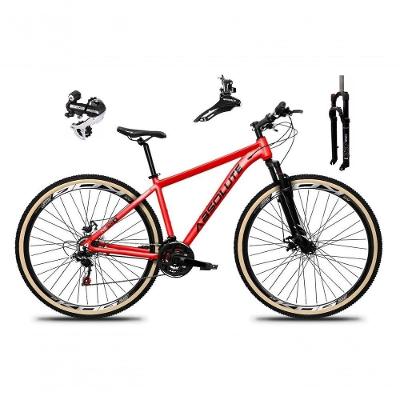 Bicicleta Aro 29 Absolute Nero 5 Câmbio Shimano 24v Acera K7 Freio A Disco Garfo Com Trava Vermelho 17