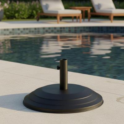 Base Para Ombrelone E Guarda-sol 3,00m 2,40m Nossa Kasa Alumínio E Concreto 19,5kg Preto