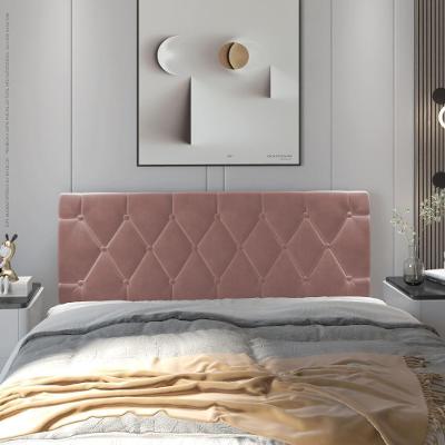 Cabeceira Almofadada Paris 90 Cm - Suspensa Suede Mdf Rosê - Movelove