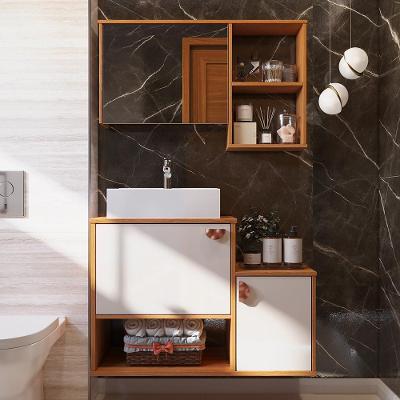 Gabinete De Banheiro Lotus Movelove 3 Portas Com Espelheira Jequitiba/off White