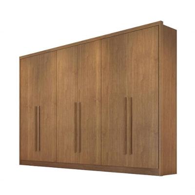 Guarda Roupa Casal 100% Mdf 6 Portas 8 Gavetas - Robust -cumaru - Móveis Novo Horizonte