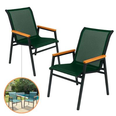 Kit 2 Cadeiras De Praia Piscina Resistente Sol Chuva Maresia Verde