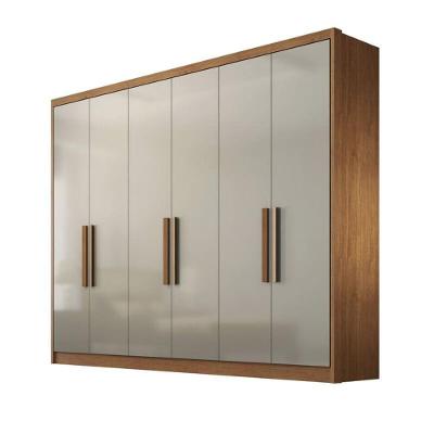 Guarda Roupa Casal 100% Mdf 6 Portas 6 Gavetas - Linea-cumaru/fendi - Móveis Novo Horizonte