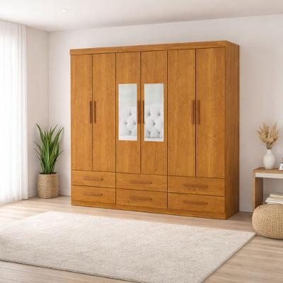 Guarda Roupa 6 Portas 6 Gavetas E Espelho Unique -grand Line