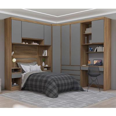 Guarda Roupa Casal Modulado 7 Portas 7 Gavetas Veneza Avelã Pf-cinza Supremo Pf