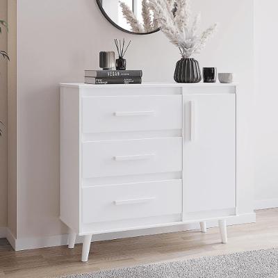 Cômoda Sapateira Retro 1 Porta 3 Gavetas Branco