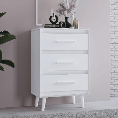 Cômoda Retro 3 Gavetas Com Pes Palito Branco
