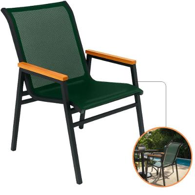 Poltrona Cadeira Com Braço Madeira Nossa Kasa Móveis área Externa Jantar Piscina Verde