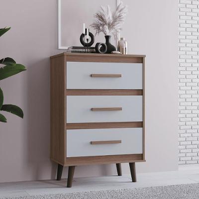 Cômoda De Quarto Retro 3 Gaveta Savana Off White