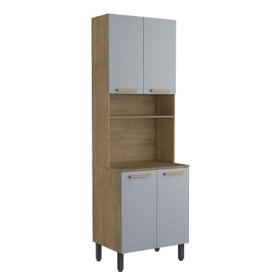 Cozinha Compacta 4 Portas 1prateleira Grey Sky Axé Bertolini Cinza-carvalho