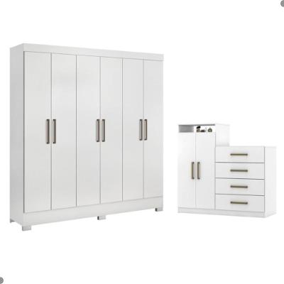 Conjunto Quarto Guarda Roupa E Cômoda Ferrara Branco