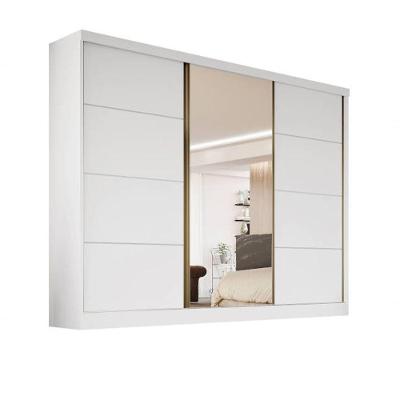 Guarda-roupa 1 Portas Espelho 6 Gav Bergamo-branco Bianchi