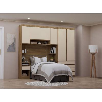 Guarda Roupa Solteiro Modulado 5 Portas E 6 Gavetas Veneza Avelã Pf-arenas Pf