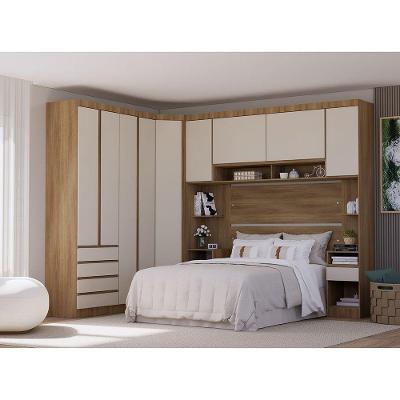 Guarda Roupa Casal Modulado Canto 9 Portas 6 Gavetas Veneza Avelã Pf-arenas Pf