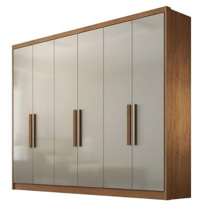 Guarda Roupa Casal Linea 6 Portas 6 Gavetas Cumaru 25 Fendi - Novo Horizonte