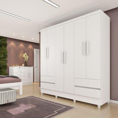 Guarda Roupa Casal Com Pés 6 Portas 4 Gavetas - Oregon-neve - Tcil Móveis