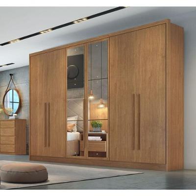 Guarda Roupa Casal Com Espelho 6 Portas 6 Gavetas - Livorno-cumaru - Móveis Novo Horizonte