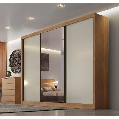 Guarda Roupa Casal Com 1 Porta Espelhada 4 Gavetas - Diamond-cumaru Off White - Móveis Novo Horizonte