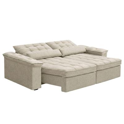 Sofá Retrátil E Reclinável 3 Lugares 2,30m Sole Cinza