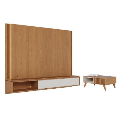 Mesa De Sala Com Painel Suspenso Roma Freijo Off White Matte