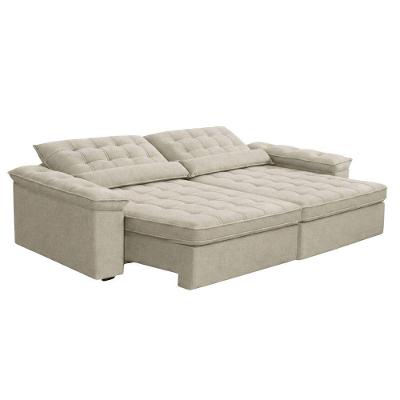 Sofá Retrátil E Reclinável 4 Lugares 2,50m Sole Cinza