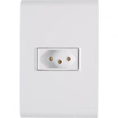 Conjunto Com 1 Tomada 2p+t 10a E Placa Liz Branco - Tramontina