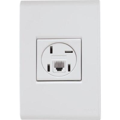 Conjunto 4 X 2 Com 1 Tomada Telefone 4p E Rj11 Liz Branco - Tramontina