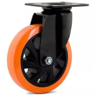 Rodízio Fixo 4'' Com Placa Pu Moldado Colson Black Profissional Resistente 140kg