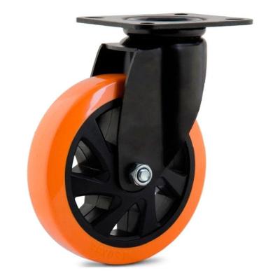 Rodízio Giratório 4'' Pu Colson Black 140kg Com Placa Profissional Resistente