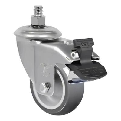 Rodízio 3” Giratório Com Rosca E Freio Schioppa Gle312bpg 60kg Resistente Profissional