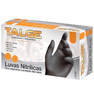Luva Nitrílica Sem Pó Preta G 100un Talge