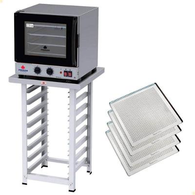 Kit Forno Elétrico Progás Turbo Fast Oven 110V Com Mesa Prp-004 G2 E 4 Bandejas Imeca