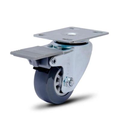 Rodízio Giratório 2'' Com Placa E Freio Cinza Colson Profissional Resistente 30kg