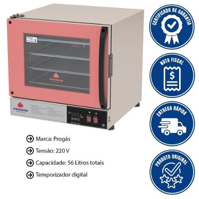 Kit Forno Turbo Elétrico Progás Plus Digital 220V Com Mesa Prp-004 E 8 Bandejas Imeca