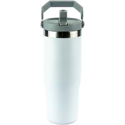 Copo Térmico Inox 887ml Com Canudo Flip E Isolamento A Vácuo – 9h Gelado / 5h Quente